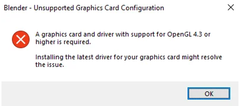 Your Graphics Card Or Driver Doesn’t Support OpenGL 4.3